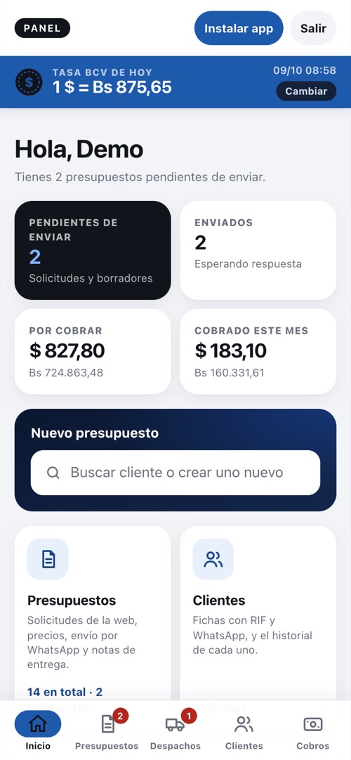 Pantalla del sistema: Tu panel
